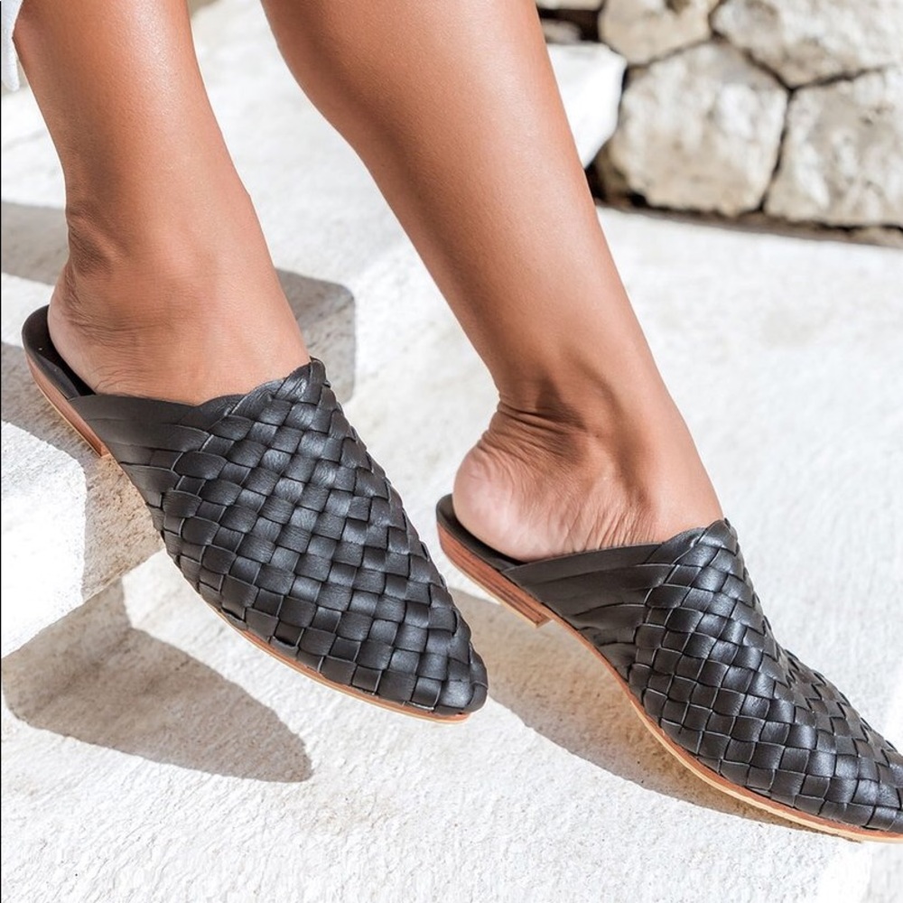 Libert Tulum Woven Leather Mules